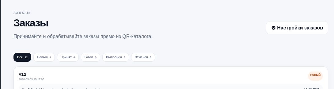 Order list with attention queue, details, and statuses