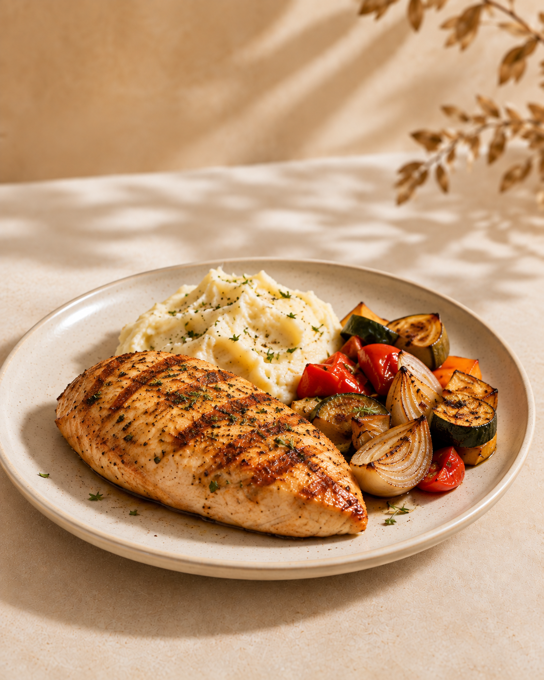 Grilled Chicken with Mashed Potatoes